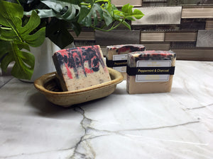 <center>Peppermint & Charcoal<br> <small><small>Goat Milk Soap</small></small>