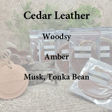 <center>Cedar Leather<br> <small><small>Leather Car Scent</small></small>