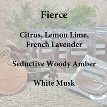<center>Fierce<br> <small><small>Leather Car Scent</small></small>