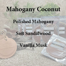 <center>Mahogany Coconut<br> <small><small>Leather Car Scent</small></small>
