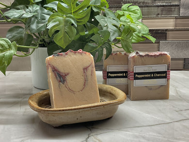 <center>Peppermint & Charcoal<br> <small><small>Goat Milk Soap</small></small>