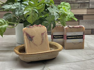 <center>Peppermint & Charcoal<br> <small><small>Goat Milk Soap</small></small>