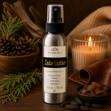 <center>Cedar Leather<br> <small><small>Room & Body Spray</small></small>