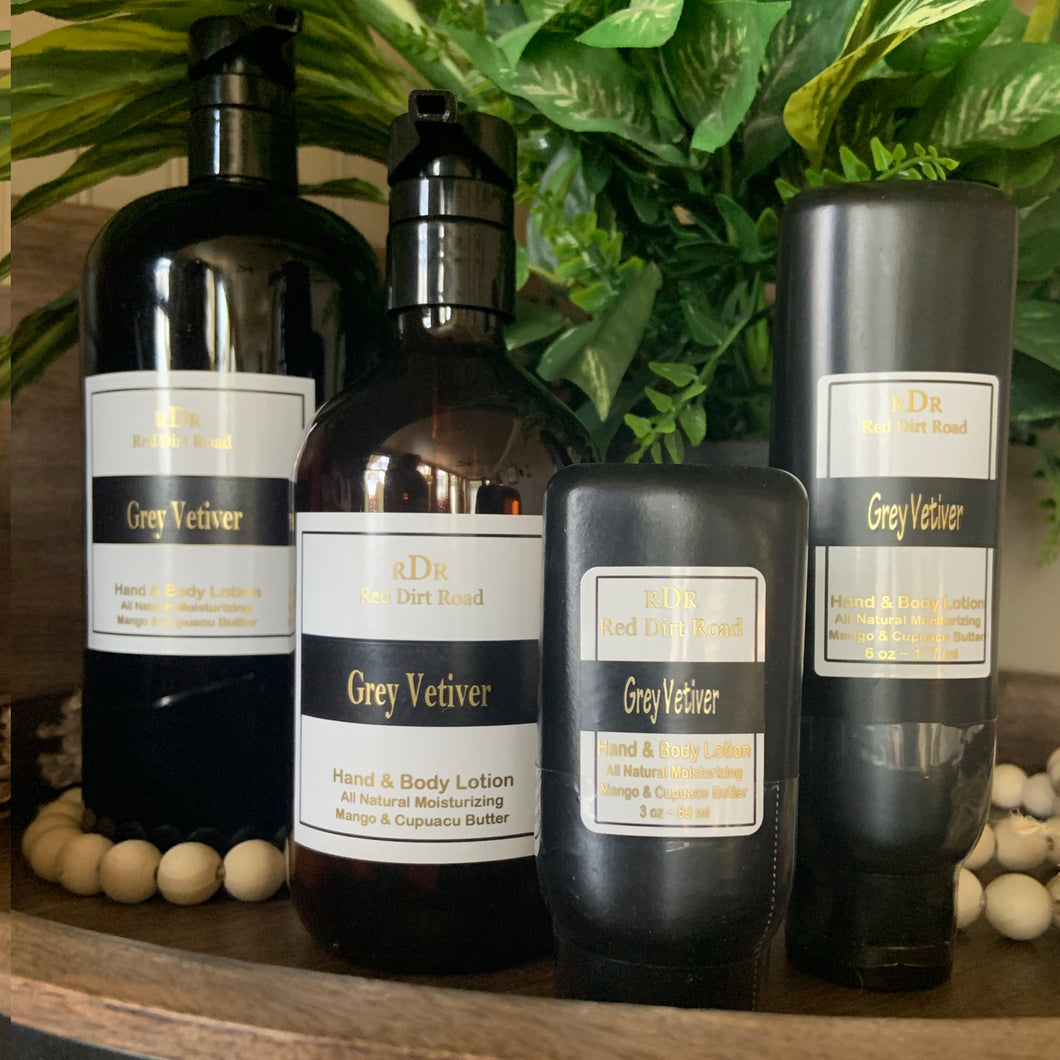 <center>Grey Vetiver<br> <small><small>Hand & Body Lotion</small></small>