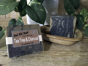 <center>Tea Tree & Charcoal<br> <small><small>Goat Milk Soap</small></small>